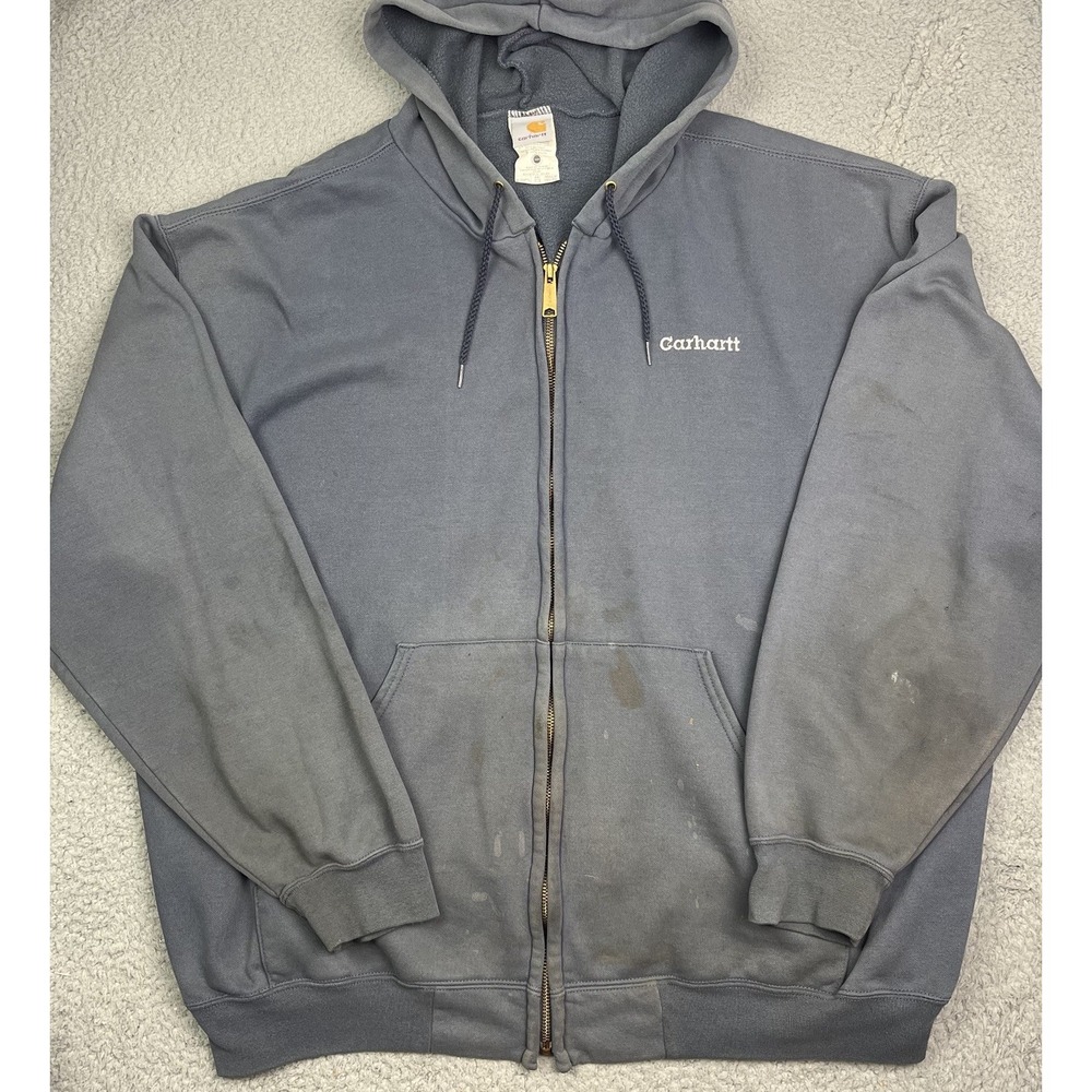 Vintage‎ Carhartt Zip Up Hoodie K122 PTL Petrol Sweatshirt Size 2XL
